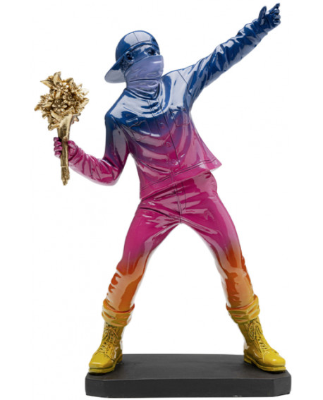 FIGURINE DÉCORATIVE STREET ART BOUQUET RAINBOW 41CM KARE DESIGN