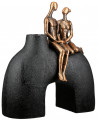 VASE COUPLE EFFET BRONZE GILDE