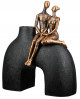 VASE COUPLE EFFET BRONZE GILDE