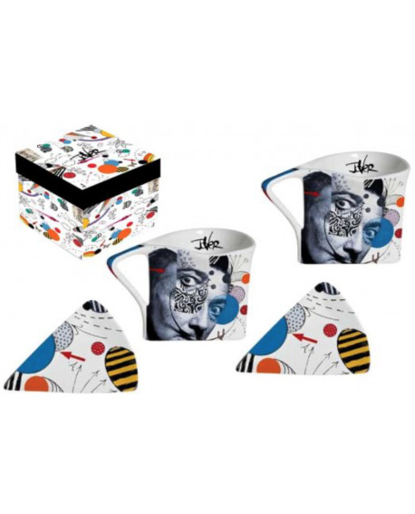 ENSEMBLE 2 TASSE TRIANGLE DALI LOUI JOVER FRIDA KAHLO SOCADIS