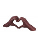 SCULPTURE MAINS COEUR ROUGE FONCÉ GILDE