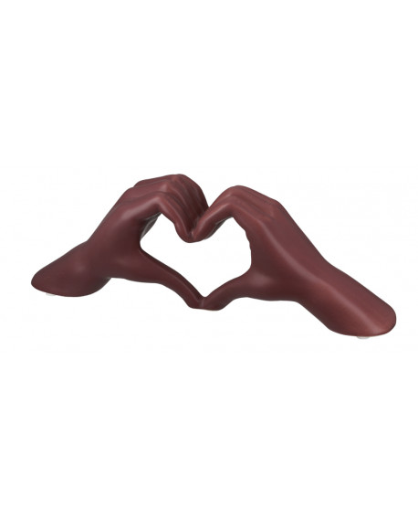 SCULPTURE MAINS COEUR ROUGE FONCÉ GILDE