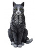 CAT SITTING BLACK/WHITE BY EDGE SCULPTURE