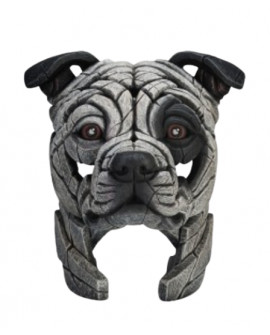 STAFFORDSHIRE BULL TERRIER BUST BY EDGE SCULPTURE
