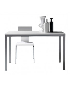 TABLE REPAS KERWIN BLANC/ALUMINIUM LA SEGGIOLA