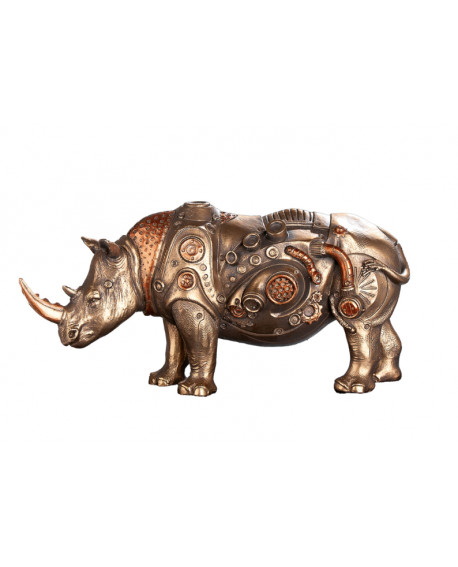 SCULPTURE RHINOCÉROS STEAMPUNK GILDE