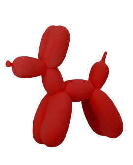 SCULPTURE CHIEN BALLON GILDE