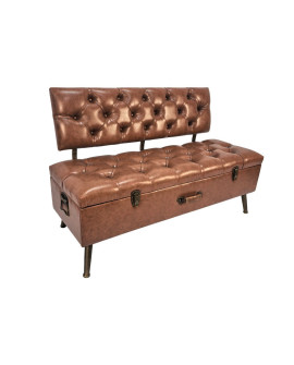 CANAPE COFFREc SIMILI CUIR - NAVAJO - SOCADIS