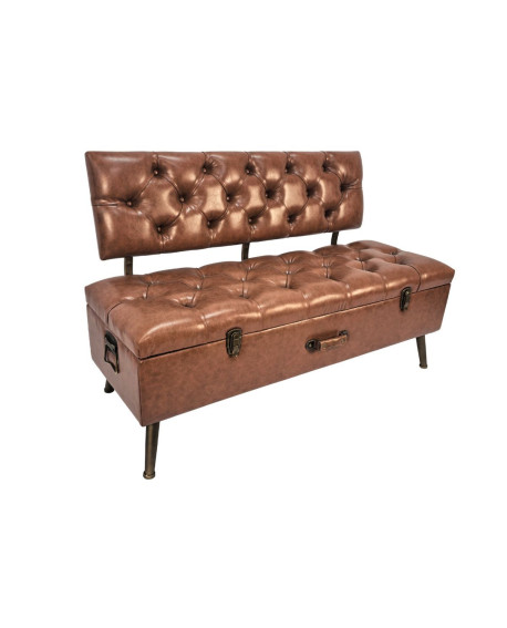 CANAPE COFFREc SIMILI CUIR - NAVAJO - SOCADIS