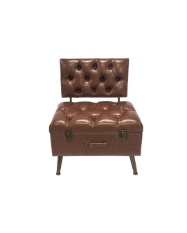 FAUTEUIL COFFRE SIMILI CUIR - NAVAJO - SOCADIS