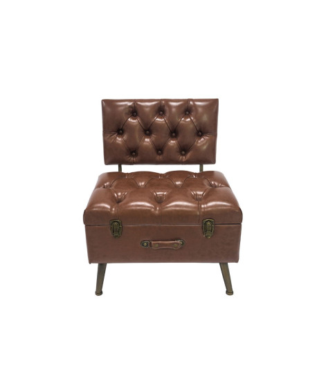 FAUTEUIL COFFRE SIMILI CUIR - NAVAJO - SOCADIS