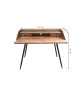 BUREAU BOIS PIN/METAL BILLY SOCADIS