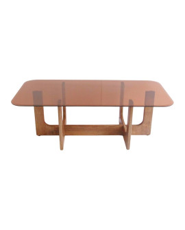 TABLE BASSE VERRE FUME BRUN LAZARE SOCADIS