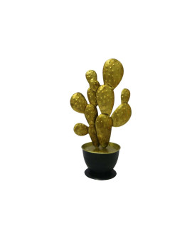 PLANTE POT CACTUS METAL NOIR/OR SOCADIS