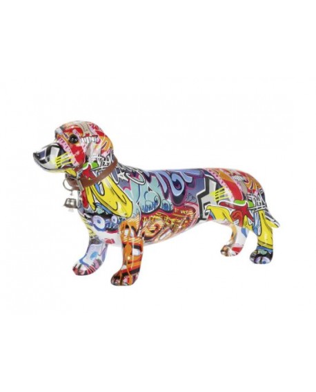 CHIEN TECKEL POP ART GILDE