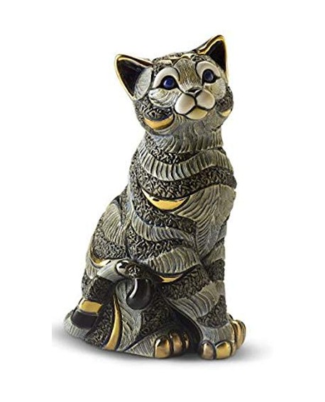 STATUETTE CHAT RAYE BLEU DE ROSA