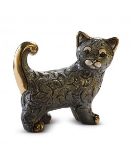 STATUETTE CHAT ABANICO DE ROSA