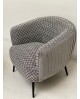 FAUTEUIL EFFET PLISSE VELOURS BICOLORE SO SKIN IDASY