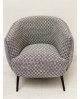 FAUTEUIL EFFET PLISSE VELOURS BICOLORE SO SKIN IDASY