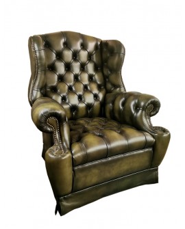 FAUTEUIL BERGERE CUIR CAPITONNE "KENT" RENNAISSANCE