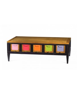 TABLE BASSE NOIRE COL. LES COLORISTES