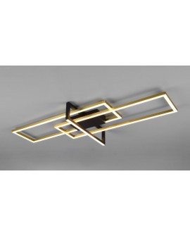 PLAFONNIER LED SALINAS BRONZE SATINE/NOIR MAT TRIO