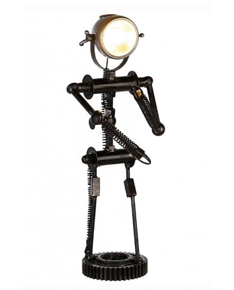 LAMPE ROBOT METAL NOIR GILDE