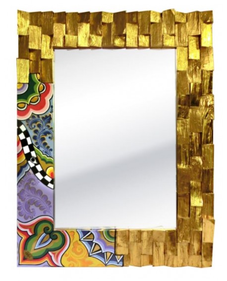 MIROIR RECTANGULAIRE DORE M TOM'S DRAG