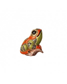 STATUETTE GRENOUILLE FEUILLE DE ROSA