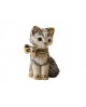 STATUETTE CHATON AVEC NOEUD DORE DE ROSA