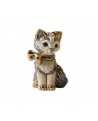 CHATON AVEC NOEUD DORE DE ROSA