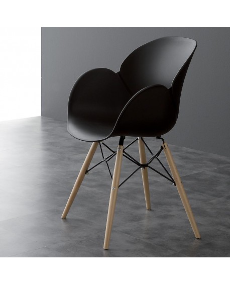 FAUTEUIL LOTUS WOOD NOIR LA SEGGIOLA